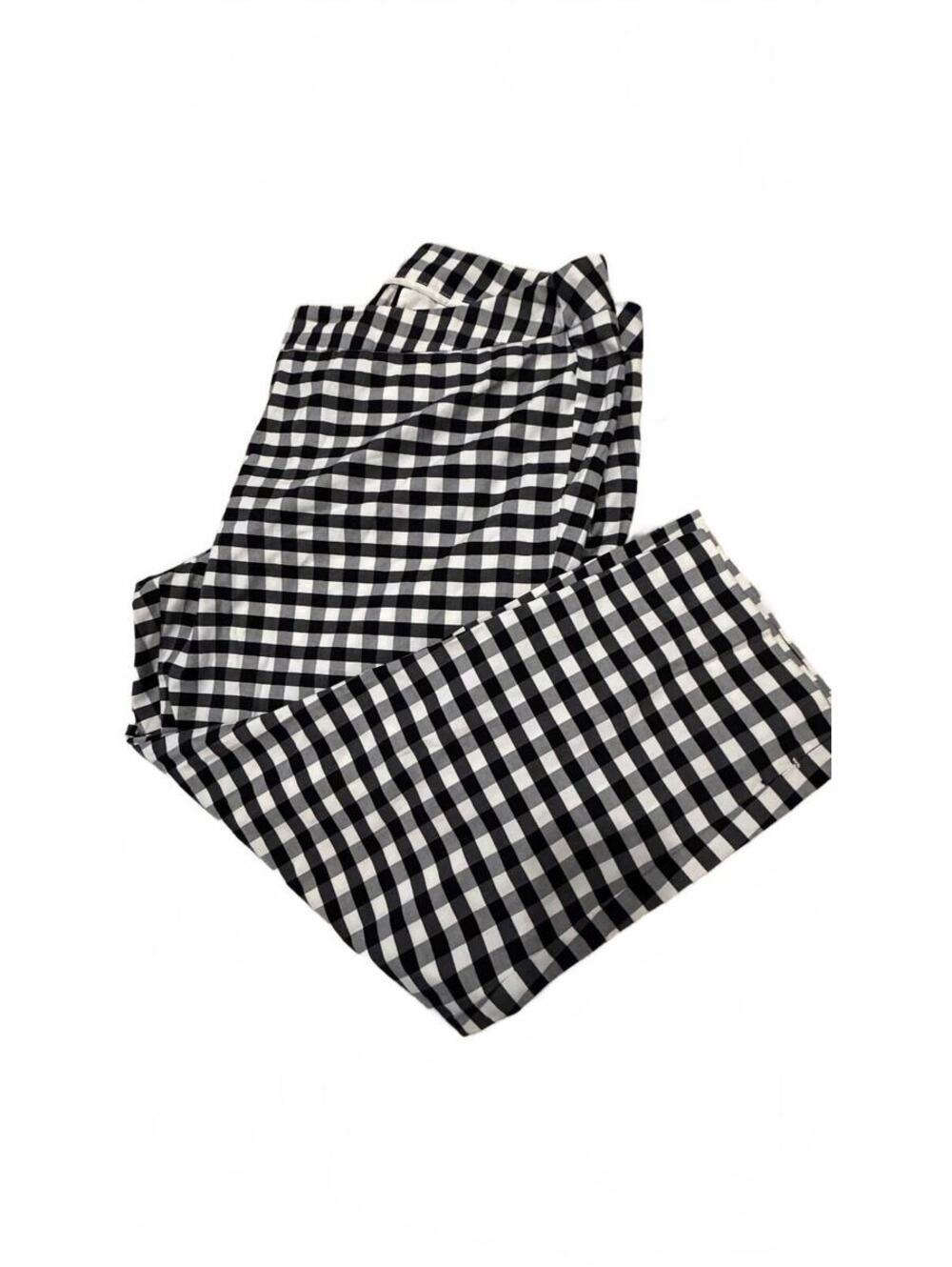 Talbots women's size 18WP Black & White Gingham Cropped Ankle Pants